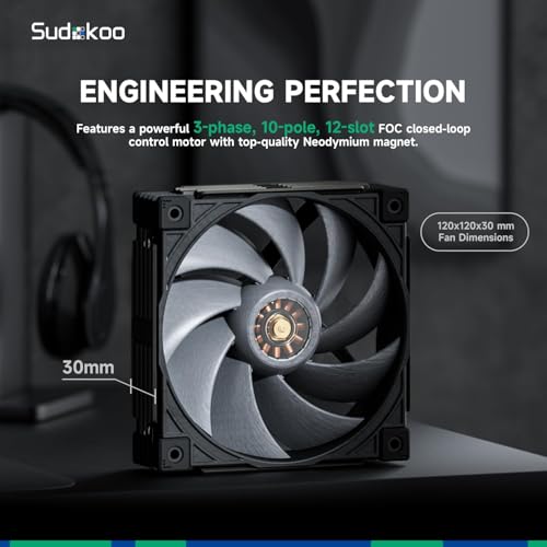 Image of MACH120-3IN1 120mm Case Fan: 3 Pack PWM Quiet PC Fans with FOC Motor - 4 Pin LCP High Speed Computer Cooling Fan with 500-3000 RPM