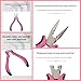 Hair Extension Pliers with 3-Hole Design for Micro and Nano Rings, Durable and Ergonomic Hair Extension Tools for Professional Hairs Extensions and Removal Tool (Pink)