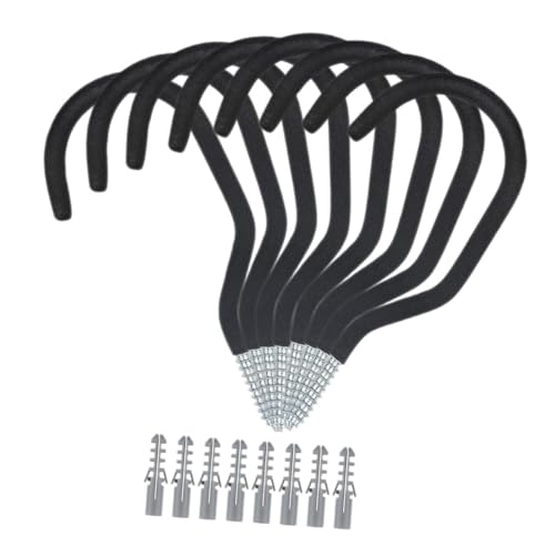 Kisangel 8個 重荷重対応自転車壁掛けフック 防滑コーティング付き屋内用ガレージ収納用バイクハンガー