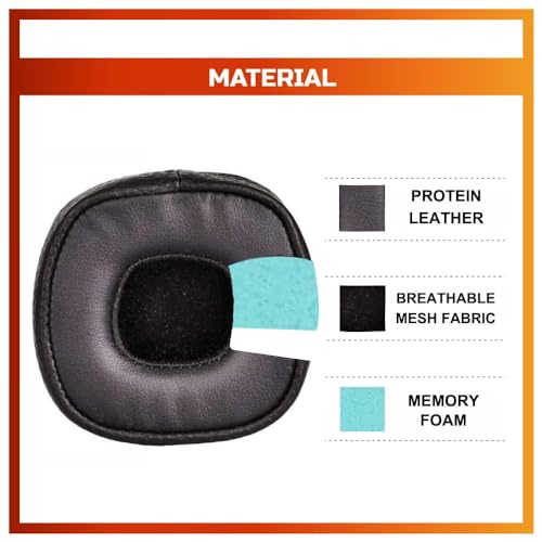 Image of Crysendo Headphone Cushion for Marshall Major III Headphone | Soft Ear Cushion Cover Replacement Earpads | Protein Leather & Memory Foam Cushion (Brown)