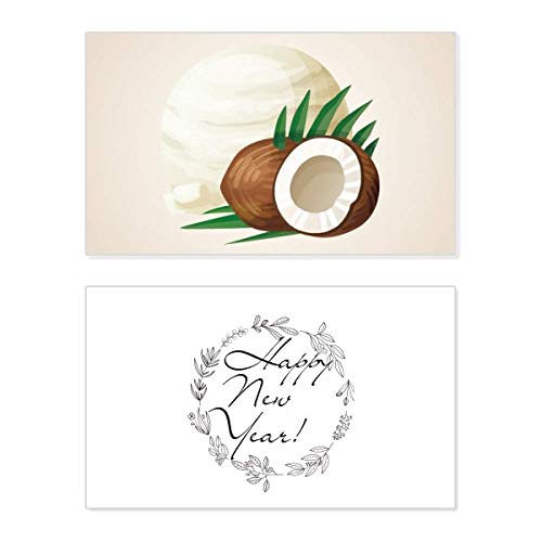 Tarjeta conmemorativa de Año Nuevo Leaves: diseño de helado de coco para un mensaje único
