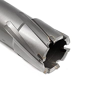 Annular Cutter Carbide JESTUOUS 3/4 Inch Weldon Shank 2 Cutting Depth 1-1/4 Cutting Diameter TCT Two Flat Bit for Drill Press with Pilot Pin