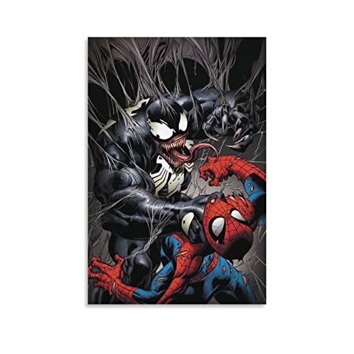 Anime Posters Venom Vs Spider Man Comics Poster Art Posters Wall Art Paintings Canvas Wall Decor Home Decor Living Room Decor Aesthetic 12X18Inch(30X45Cm) Unframe-Style #TOP12
