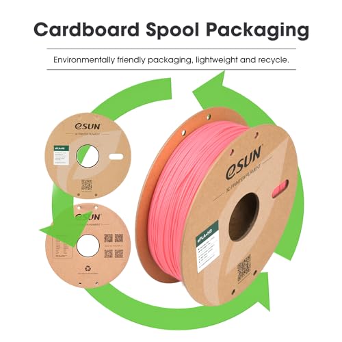 Image of eSUN High Speed PLA+ Filament 1.75mm, 3D Printer Filament Speedy PLA Plus for Fast Printing, Dimensional Accuracy + /- 0.03mm, 1KG Cardboard Spool (2.2 LBS) 3D Printing Filament for 3D Printers, Pink