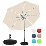 Sundale Outdoor Solar 80 LED 9 ft Patio Umbrella with Sand Bag Umbrella Base, Outdoor...