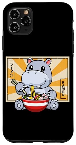 Funny Kawaii Girls Boys Mens Womens Kids Ramen Hippo Lover �X�}�z�P�[�X iPhone 11 Pro Max �p
