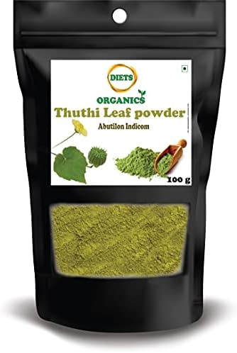DIETS ORGANICS Thuthi Leaf Powder , Indian Mallow Leaf Powder, Abutilon Indicum / Thuthi Ilai Podi / Atibala / Duvvena Benda / Velluram / Tutti Gida- 100 G, Vegetable Masala