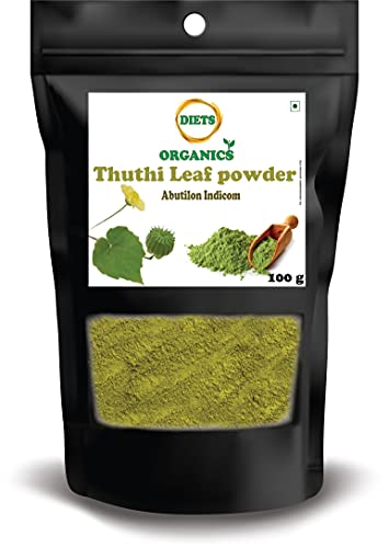Diets Organics Thuthi Leaf Powder, Indian Mallow Leaf Powder, Abutilon indicum/Thuthi Ilai Podi/Atibala/Duvvena Benda/Velluram/Tutti Gida- 100 G