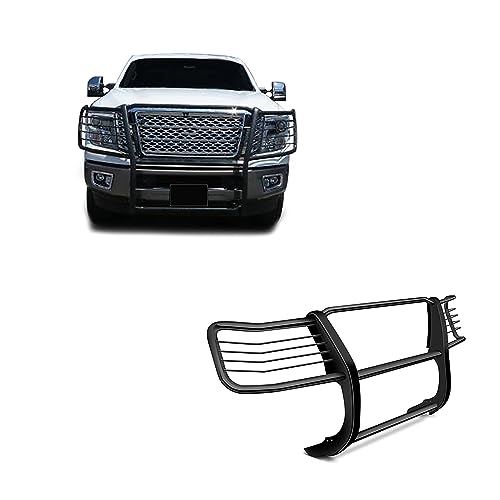 Black Horse Grille brush Bumper Guard Modular Black Compatible with 2016-2024 Nissan Titan XD-17NR28MA