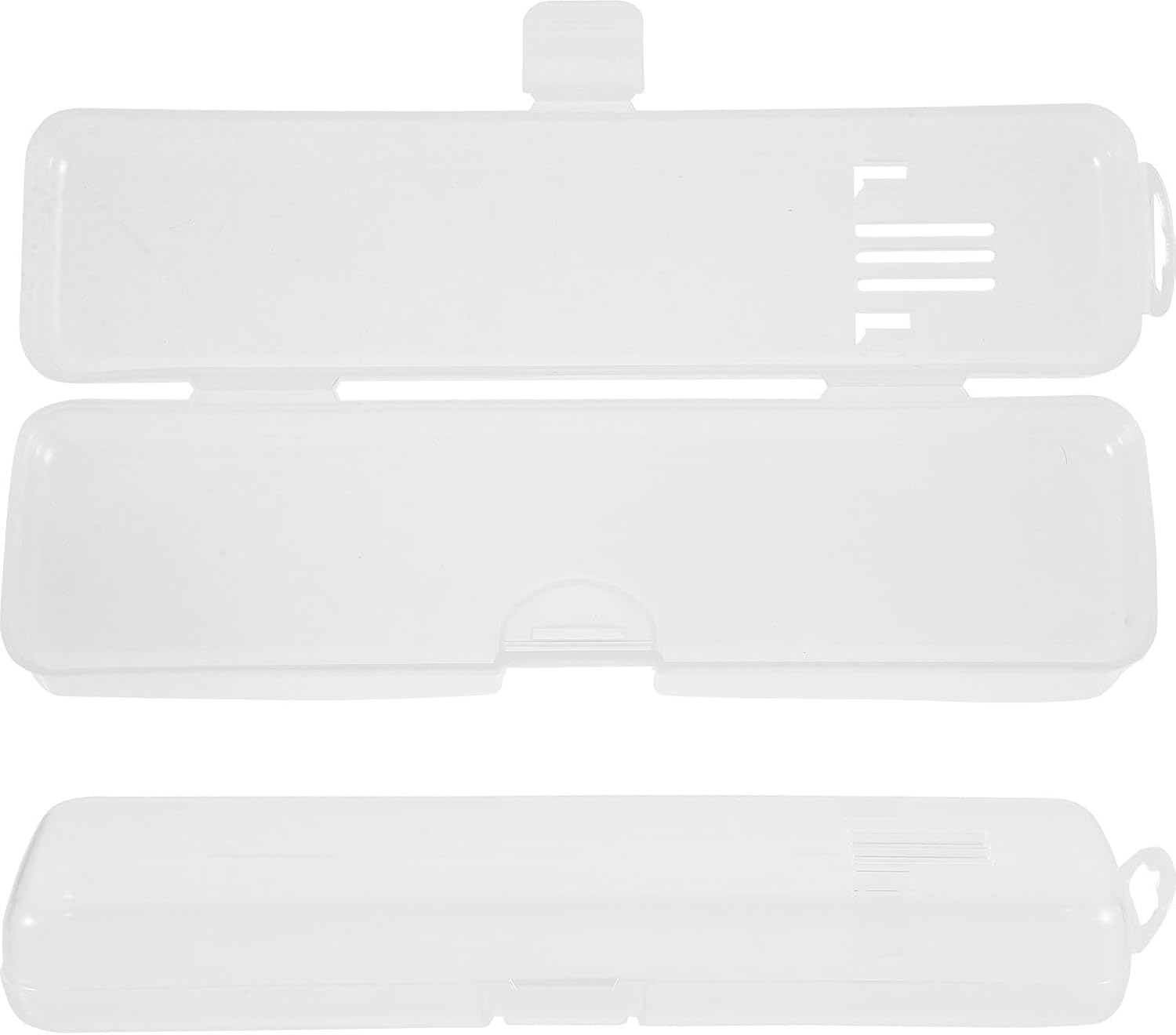 2pcs Portable Toothbrush Case Plastic Rectangular Box