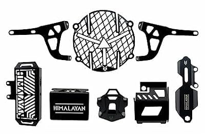 MILACHIN Himalayan Series Combo Headlight Grill, Front Disc Oil Cap, Rear Master Cylinder Cover, Rear Brake Fluid Contai