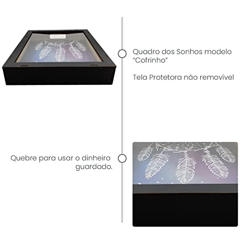 Quadro Cofrinho Filtro dos Sonhos 18,5x23x5,5cm