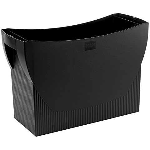 HAN Hängemappenbox SWING - praktische Box mit integrierten Stifteköcher für Mappen und Ordner, schwarz Cover