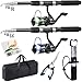 Tripquips Fishing Rod, 2PCS Telescopic Fishing Rod and Reel Combo with Fishing Pliers and Lip Gripper, Pre-Loaded Spinning Reel Combo Set, Fishing Pole with Carrier Bag Fishing Gear(Blue & Green)