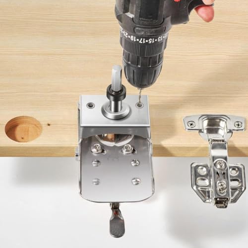Gabarit de charnière réglable 0-30mm et guide de perçage précis pour pose de porte - 8