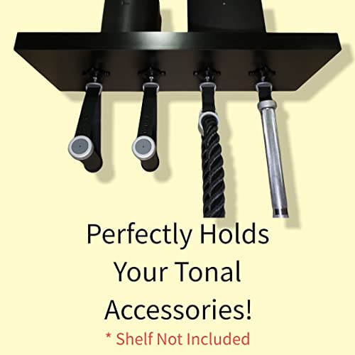 The Original Tonal Accessory Mount for a DIY Tonal Shelf - Tonal Accessory Storage - Includes Tonal Clips / Mounts / Hooks, Screws, Instructions - Shelf NOT Included, Black