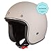 ORIGINAL Fräulein Irmi Retro Vespa-Helm, Jet-Helm mit Sonnen-Visier, Roller-Helm für Frauen und Herren im edlen Vintage-Look, Qualität nach ECE-Norm, grau-matt, hellgrau, matt-grau (S)