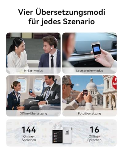 Wooask A9S Echtzeit-Übersetzer Kopfhörer (144 Sprachen)