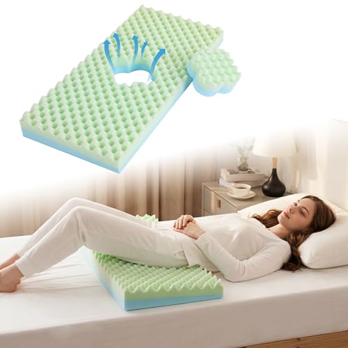 BALAPET Egg Shaped Foam Pressure Relief Mattress for Bed Sores, Wedge Bed Cushion with Removable Cut-Out Hole for Back, Hip & Tailbone Pain, Breathable Support Pad for Elderly & Patients
