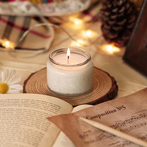 Art Secret Sun Moon Stars Embossed Glass Candle Container With Tin Lid, Labels And Packing Boxes 4 Oz - Pack Of 18 #TOP2