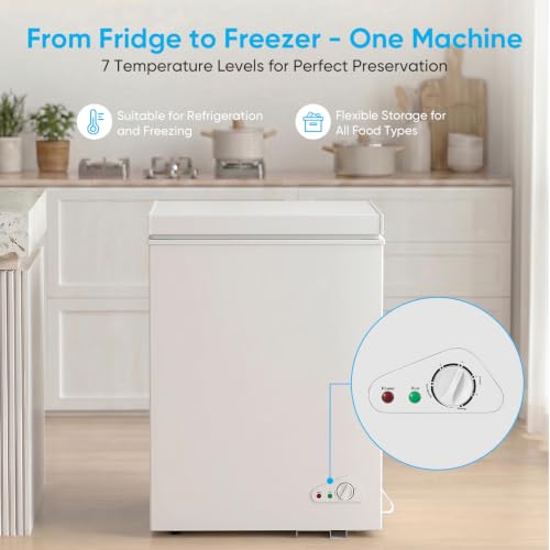 TABU 7.0 Cu Ft Compact Chest Freezer Freestanding Deep Freezer White - Image 5