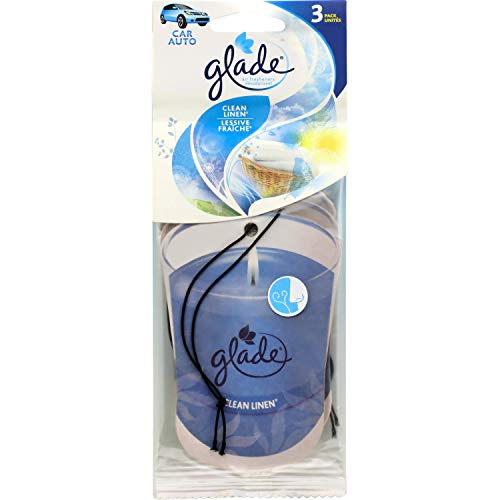 Glade Automotive Hanging Paper Air Freshener: Clean Linen; 18 Count #TOP1