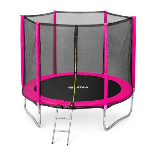Cama elástica para Varios niños ATAA 250 cm – Escalera, Triple Cierre (Rosa)