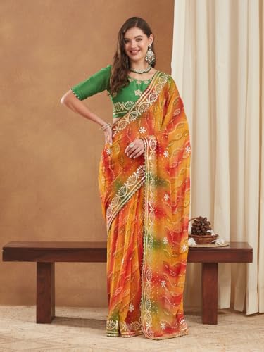 Image of Women's Banarasi Silk With Jacquard Print Saree With Blouse