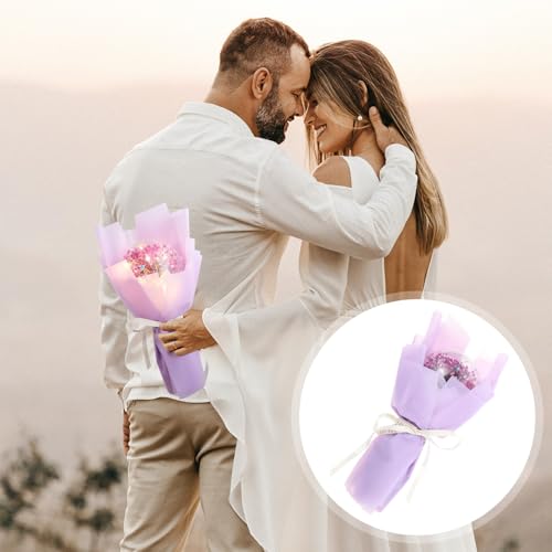 Ramo de flores secas con luces LED para decoración romántica miniatura 4