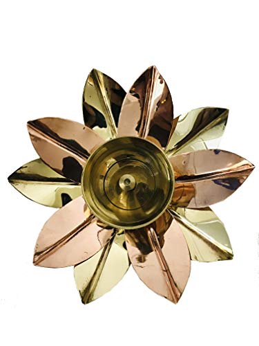 Lotus Brass Akhand Diya Diwali Diya-Oil lamp Pooja Diya Oil lamp Krishna Janmashtami Navaratri Diya Navratri Pooja Wedding Decor Diwali Decorations Diya Gift Items Diwali Diya Size- 5 " inch