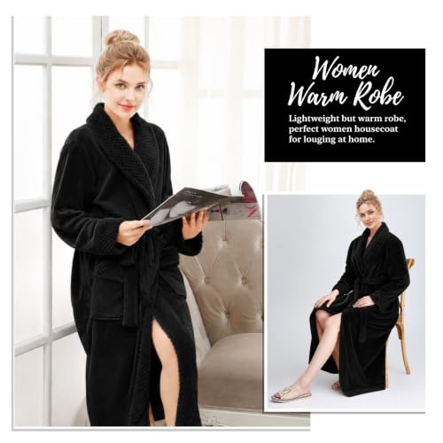 Image of Premium Long Robes for Women: Warm Super Plush Soft Fleece Bathrobes