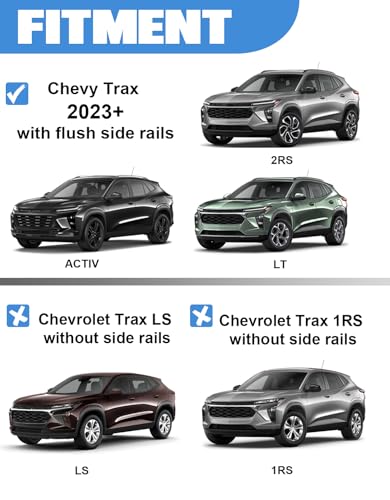 Image of FengYu Roof Rack Cross Bars 300lbs Compatible with Chevy Chevrolet Trax 2RS ACTIV LT 2023 2024 2025 2026, Aluminum Heavy Duty Roof Rails Crossbars Rooftop Cargo Bars Black Luggage Racks Carrier Black