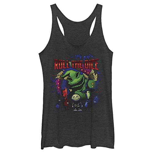 Débardeur Disney Nightmare Before Christmas pour femme, haut fluide Oogie Dice noir chiné XXL