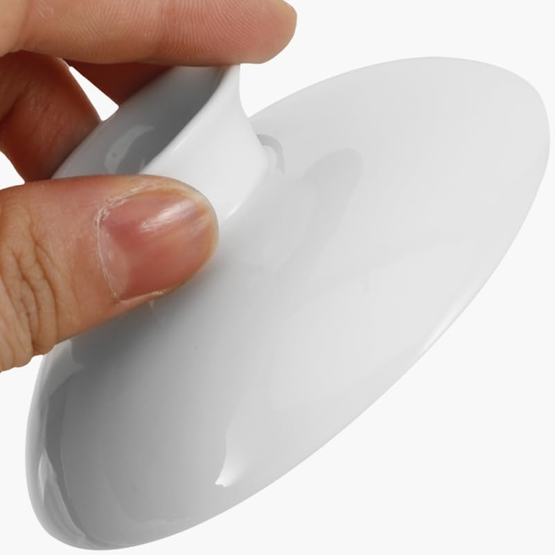 2pcs Ceramic Tea Cup Lid, White Teaware Mug Cover, Replacement Lid for Tea Bowl, Mug, Teapot, 3.07x3.07x2.28 Inch, Ideal for Home Use