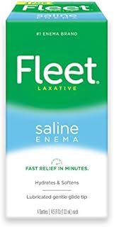 Fleet Laxative Saline Enema for Adult Constipation, 4.5 fl oz, 4 Bottles, 20164