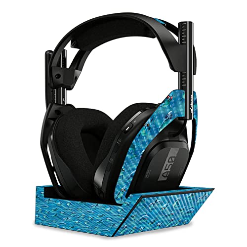 Image of MightySkins Carbon Fiber Skin Compatible with Astro A50 Wireless Headphones + Base Station (Gen 4) - Dolphin Gang | Protective, Durable Textured Carbon Fiber Finish | Easy to Apply | Made in The USA