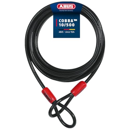 ABUS Câble en boucle Cobra 10 - Câble en acier gainé de plastique - Sécurité pour les accessoires de vélo et de moto - 5 mètres de long, 10 mm...