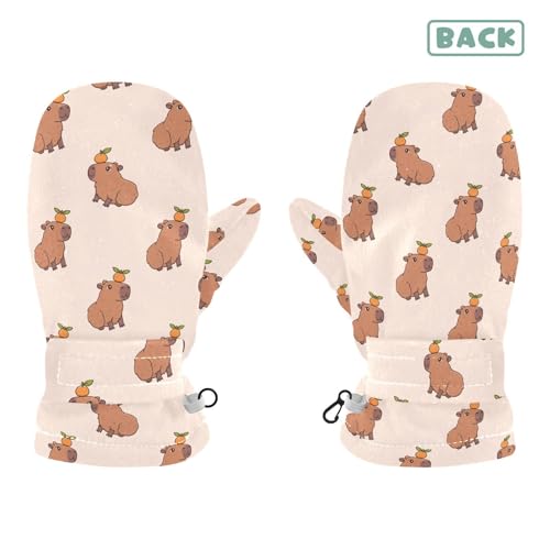 Kids Mittens Winter Fleece Gloves Toddler Warm Snow Gloves Capybara for Girls Boys2