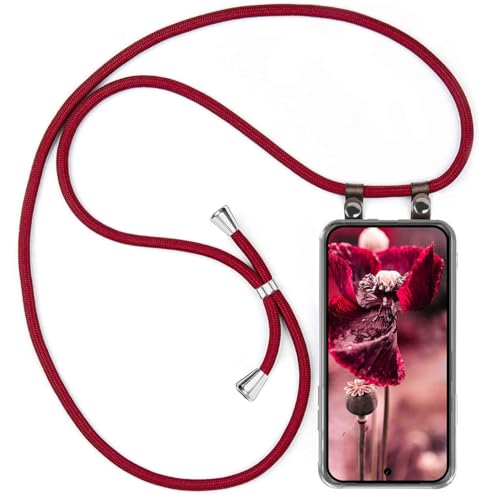Chaîne de téléphone portable Google Pixel 10 Pro moex cordon bandoulière tissu 155 cm bordeaux