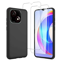JDXHFF Cover Compatibile con ZTE Blade A35E (6.52") e 2 Pezzi Pellicola Protettiva in Vetro Temperato - Nero Morbido Silicone Custodia Protettivo TPU Protezione Case Black
