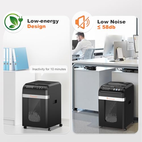 Image of Bonsaii Paper Shredder Heavy Duty, 200-Sheet Auto Feed Micro-Cut 60 Minutes Nonstop P-4 High Security Shredders, 8.1 Gallon Large Bin Document Shredder for Office, Commercial Grade Shredder (C283-A)