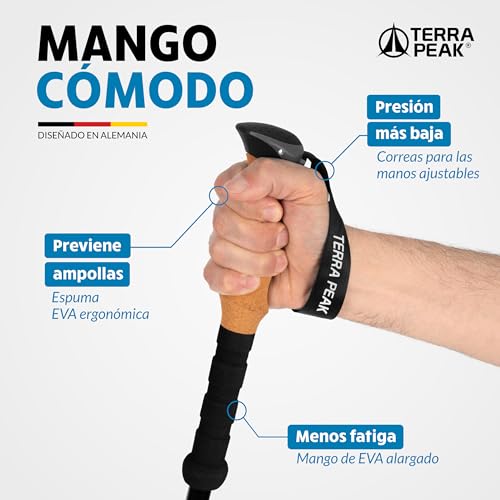 Bastones de trekking de carbono ligeros con accesorios completos Terra Peak 6