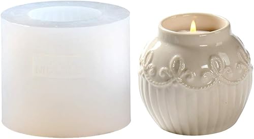 Miniatura 3 de NICOLE Molde de silicona de hormigón Candelero de cemento Candelero plantas suculentas decoración del hogar herramienta