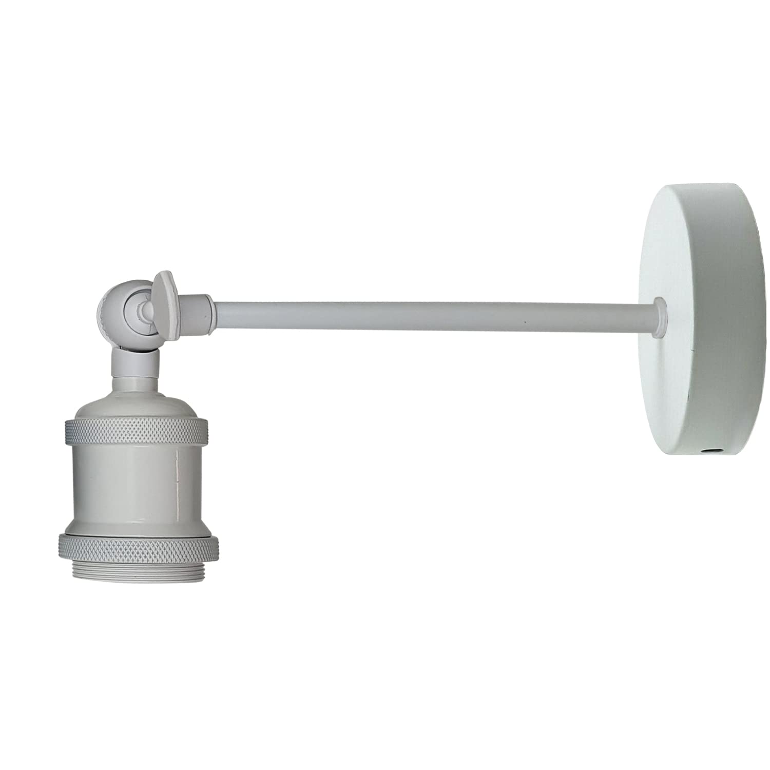 LEDSone Vintage Industrial Wall Lights Sconce Wall Lamp Holder Retro Adjustable Edison Loft Lamp Light E27 Holder (White)