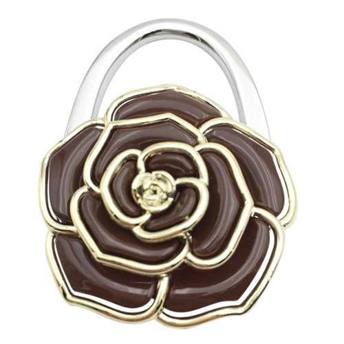 Oxtxuzdm Crochet de sac à main pliable en métal en forme de fleur, support de table portable pour salle à manger, décoration de table