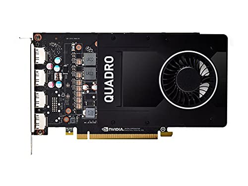 Tarjeta gráfica Profesional NVIDIA Quadro P2200 de 5 GB GDDR5X: 1280 núcleos CUDA, 1493 MHz, 160 bits, 200,2 GB/s, Ranura única, 75 W, PCIe Express 3.0, 4X DisplayPort 1.4a (renovada)