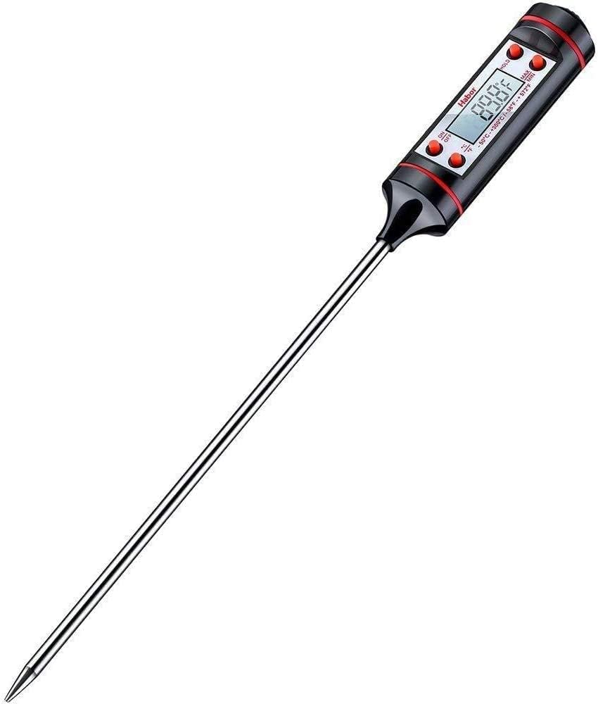 SKY-TOUCH Meat Thermometer for Cooking Thermometer with Instant Read, LCD Screen, Hold Function for Kitchen Food Smoker Grill BBQ Meat Candy Milk Water - Black-new