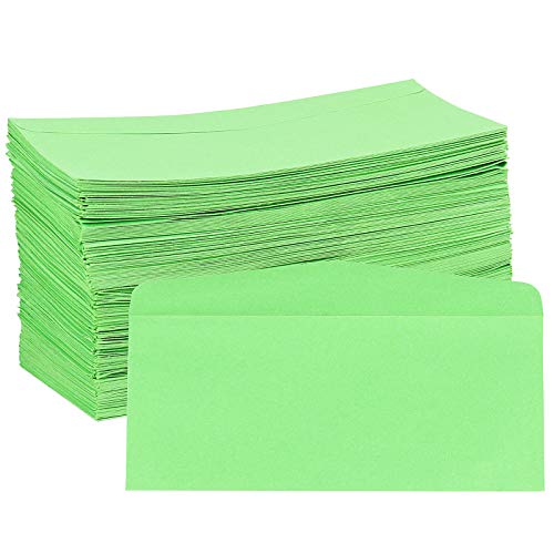 Enveloppes vertes de bureau 24 x 10 cm pour courriers postaux et invitations de vacances, 400 u