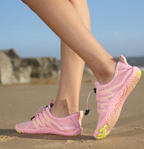 Generic Barefoot Shoes for Women & Men, Wide Toe Box, Breathable, Quick-Dry, Aqua Sports, Beach, River, Athletic, Swim, Surf, Pool, Diving, Hiking, Walking, Pink, US Women's Sizes2