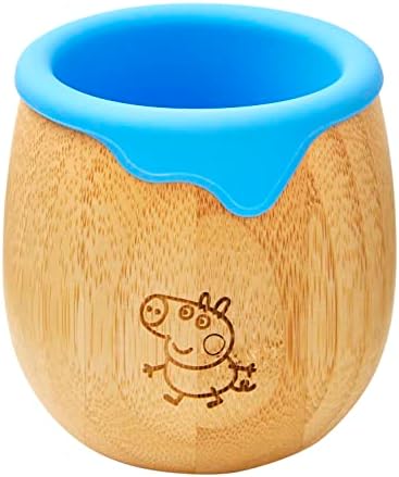 Peppa Pig Toddler Cup for Kids  150ml Bamboo Cup for Baby with Silicone Liner | Transition Sippy Cup | Snack Cup | Ideal for Baby-Led Weaning | Promotes Drinking and Oral Motor Skills (George Cup)